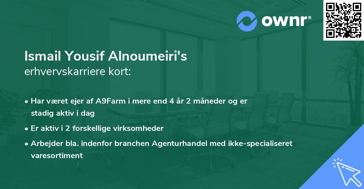 Ismail Yousif Alnoumeiri's erhvervskarriere kort