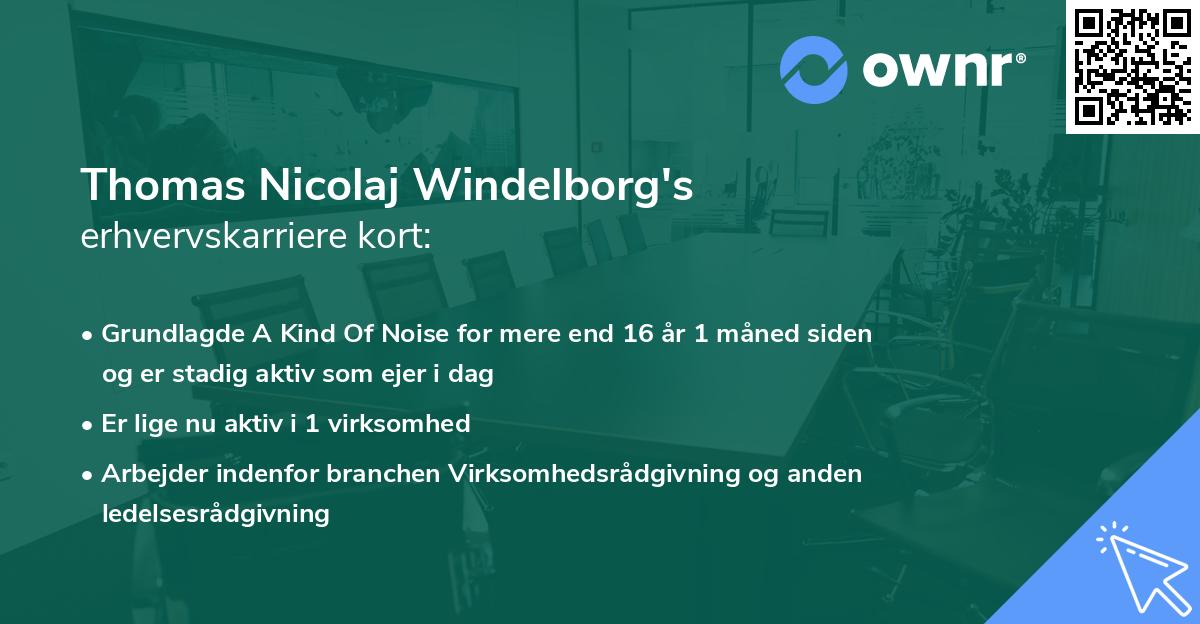 Thomas Nicolaj Windelborg's erhvervskarriere kort
