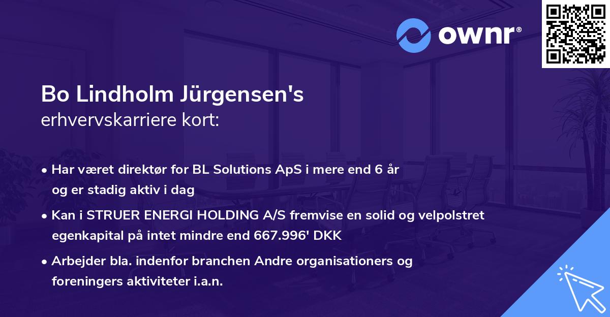 Bo Lindholm Jürgensen's erhvervskarriere kort