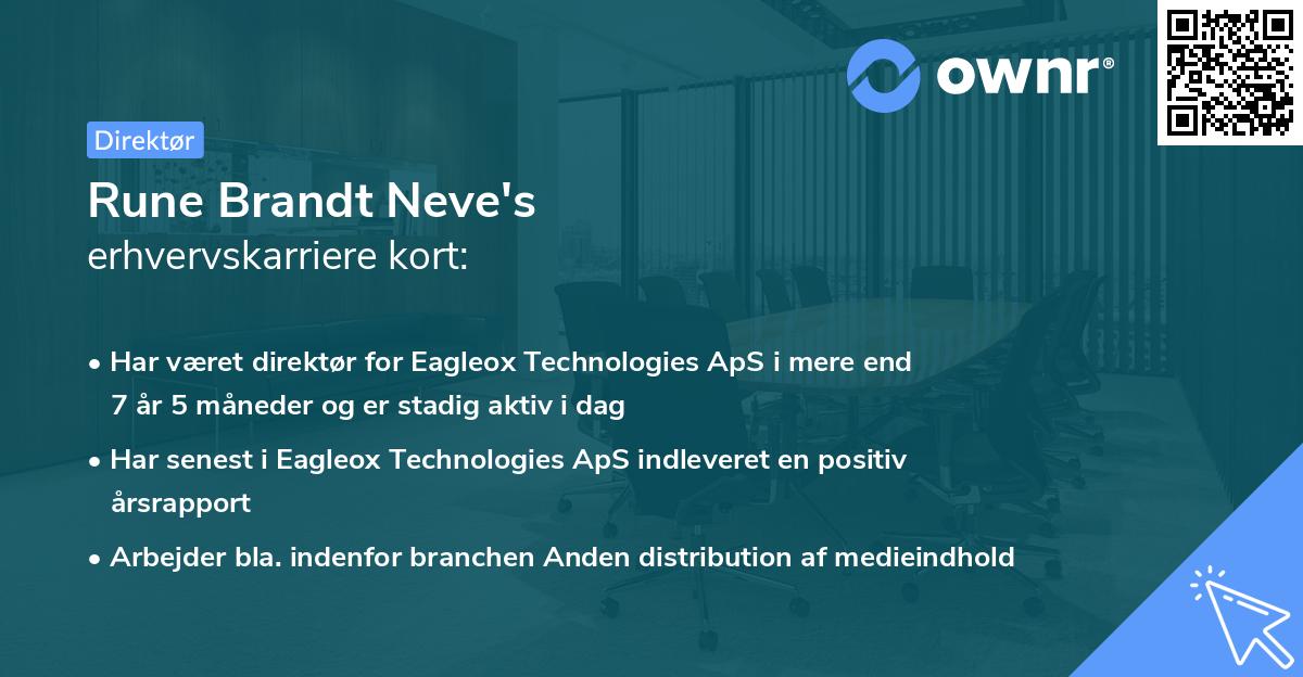 Rune Brandt Neve's erhvervskarriere kort