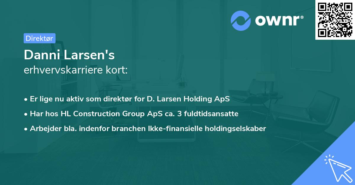 Danni Larsen's erhvervskarriere kort