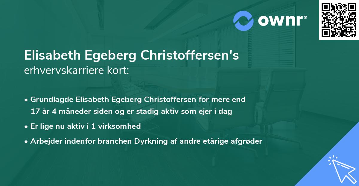 Elisabeth Egeberg Christoffersen's erhvervskarriere kort