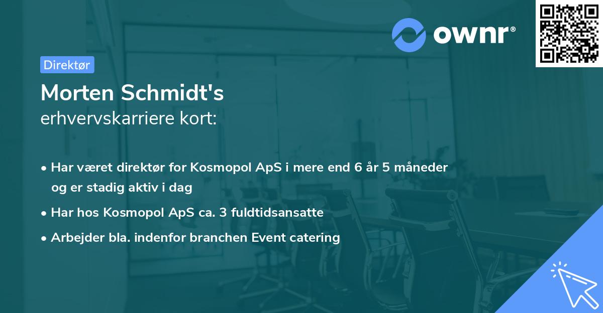 Morten Schmidt's erhvervskarriere kort