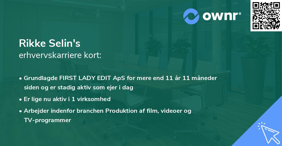 Rikke Selin's erhvervskarriere kort