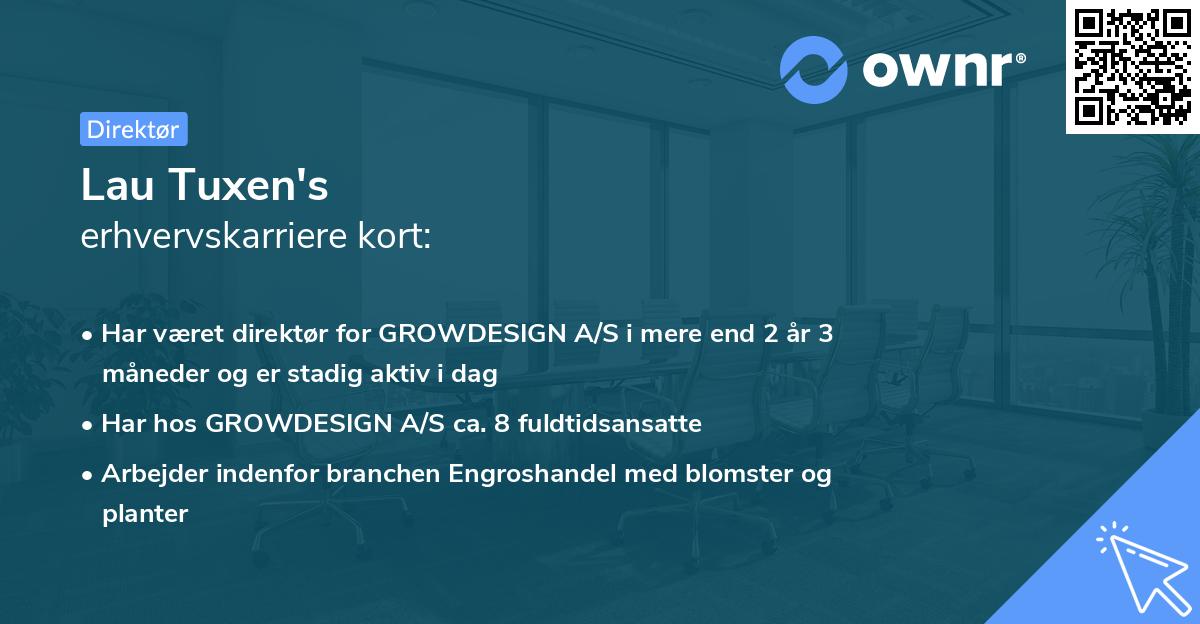 Lau Tuxen's erhvervskarriere kort
