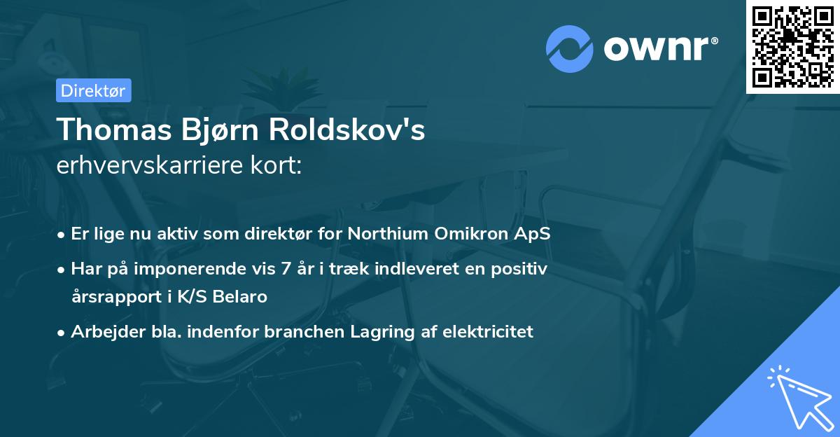 Thomas Bjørn Roldskov's erhvervskarriere kort