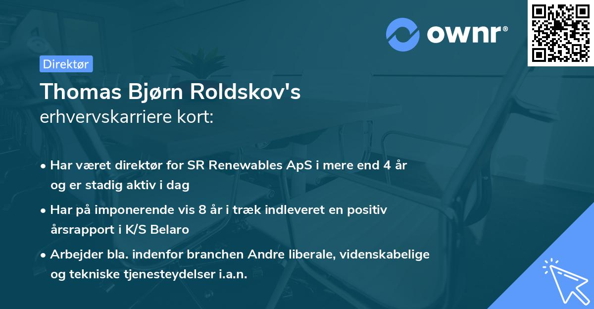 Thomas Bjørn Roldskov's erhvervskarriere kort