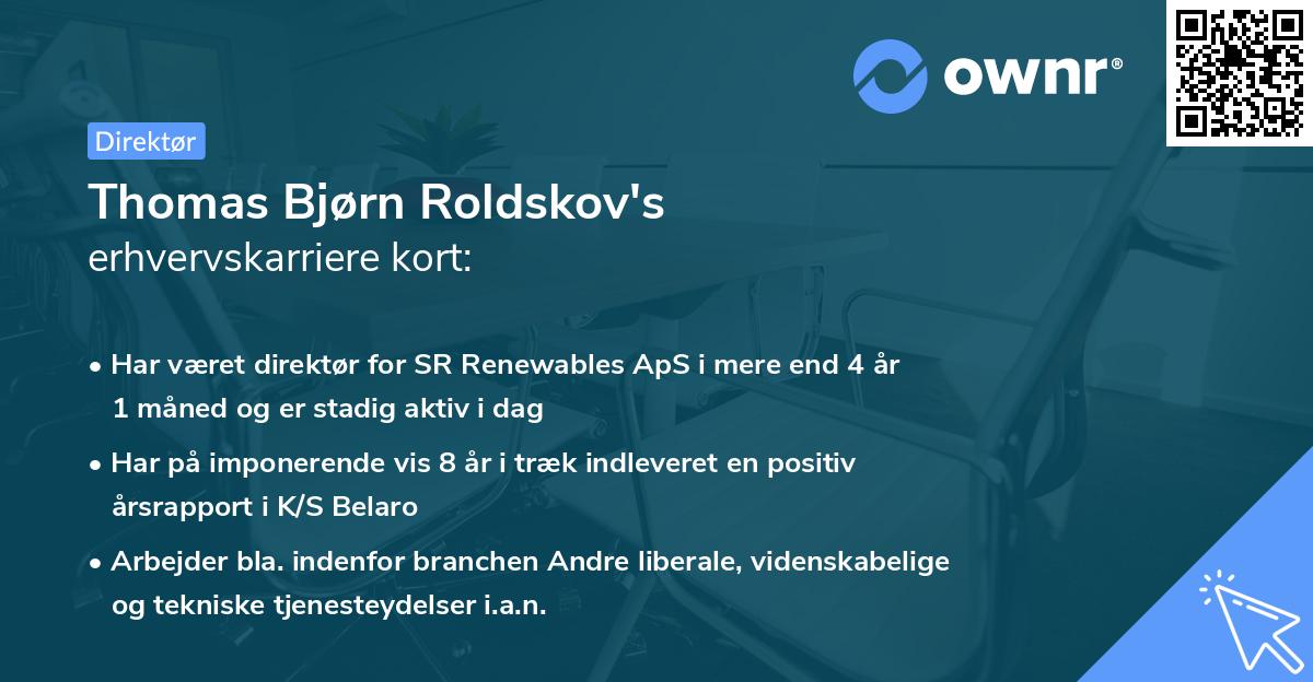 Thomas Bjørn Roldskov's erhvervskarriere kort