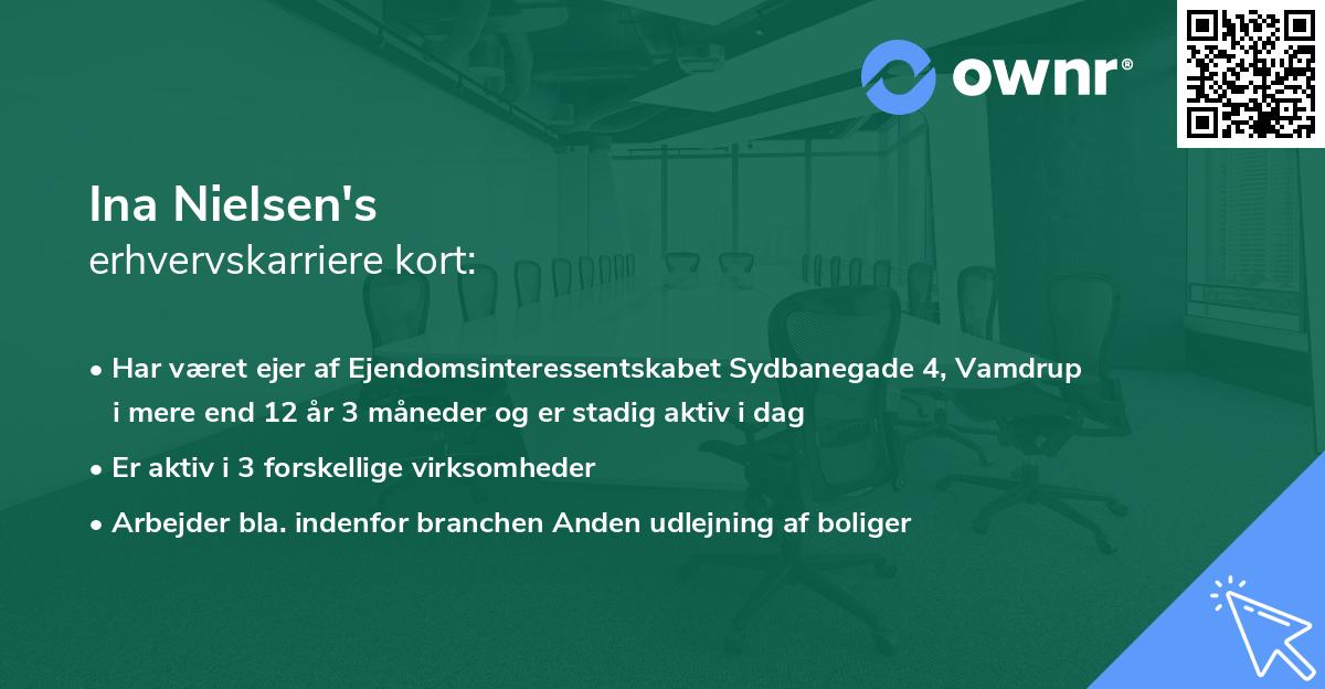 Ina Nielsen's erhvervskarriere kort