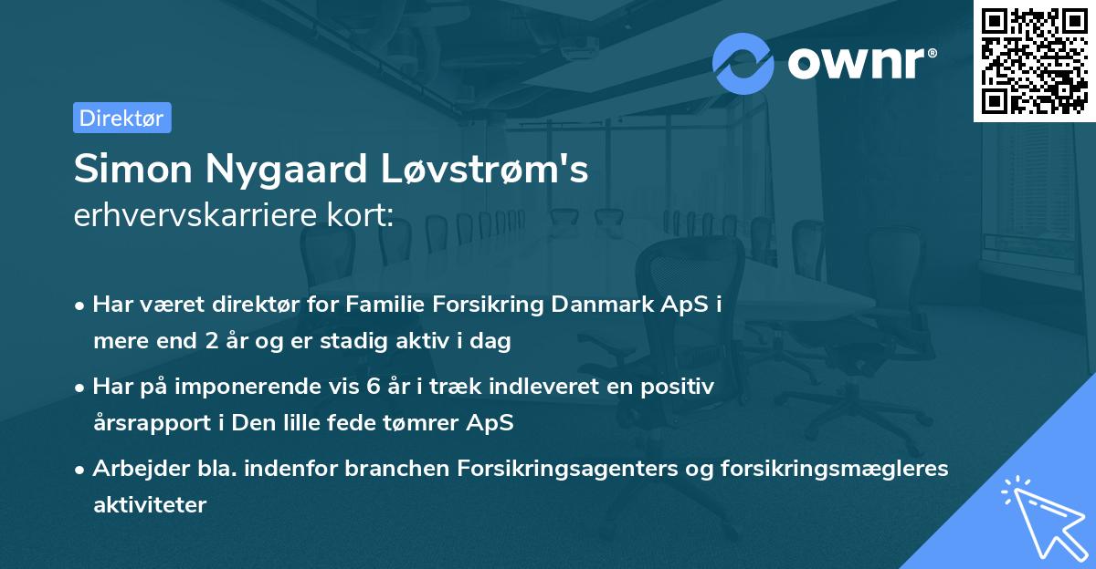 Simon Nygaard Løvstrøm's erhvervskarriere kort