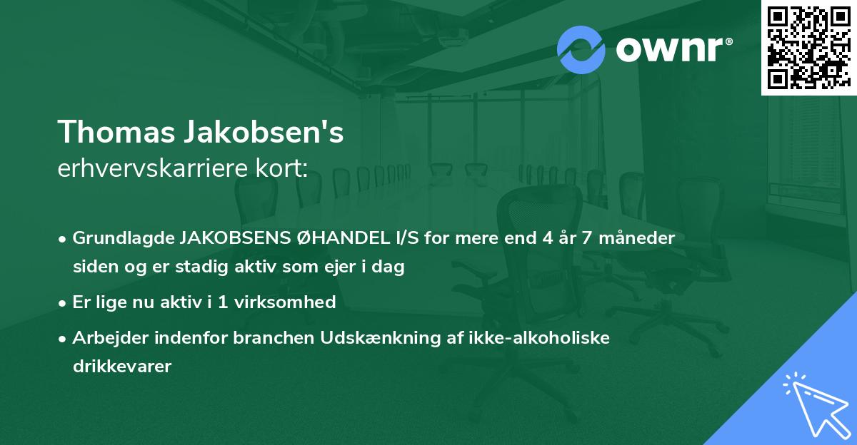 Thomas Jakobsen's erhvervskarriere kort
