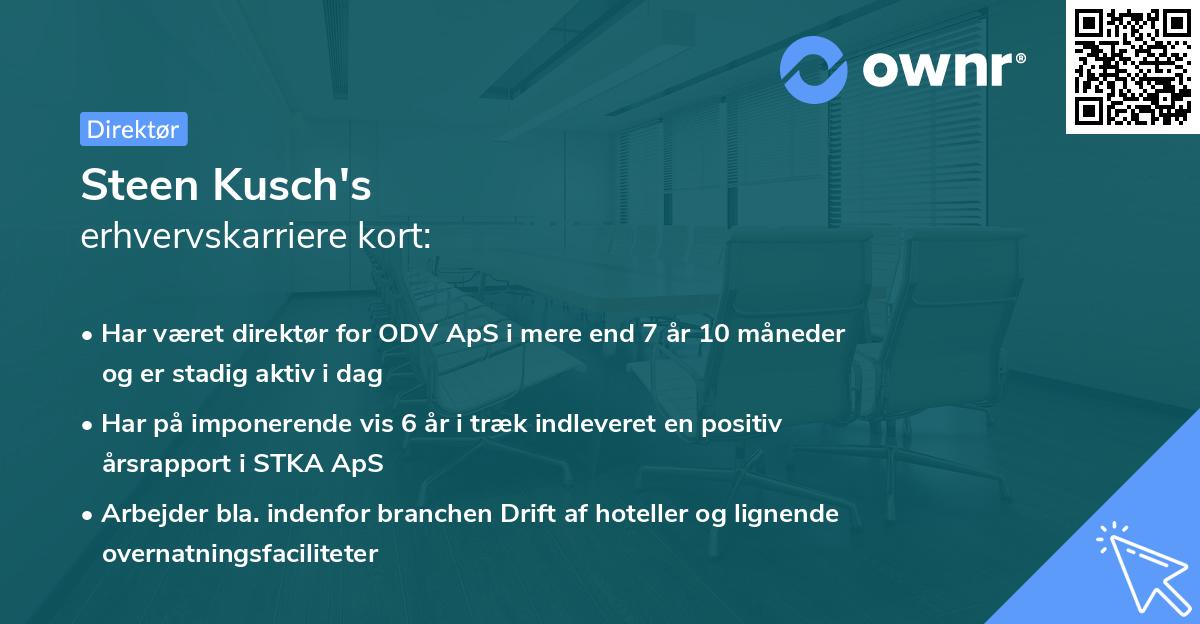 Steen Kusch's erhvervskarriere kort