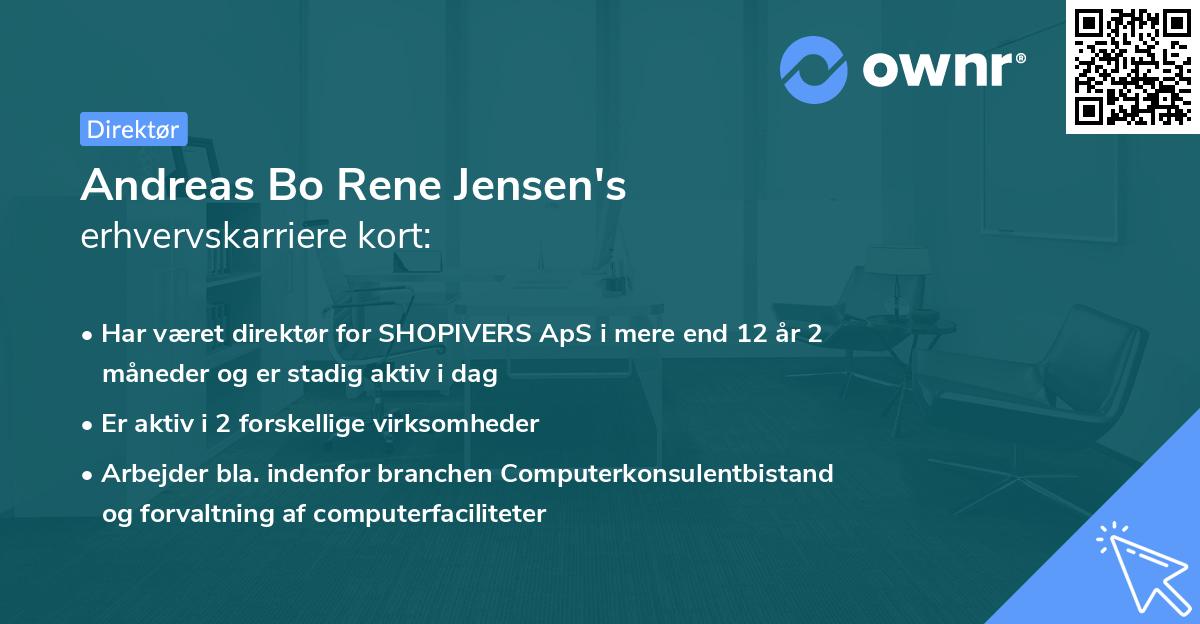 Andreas Bo Rene Jensen's erhvervskarriere kort