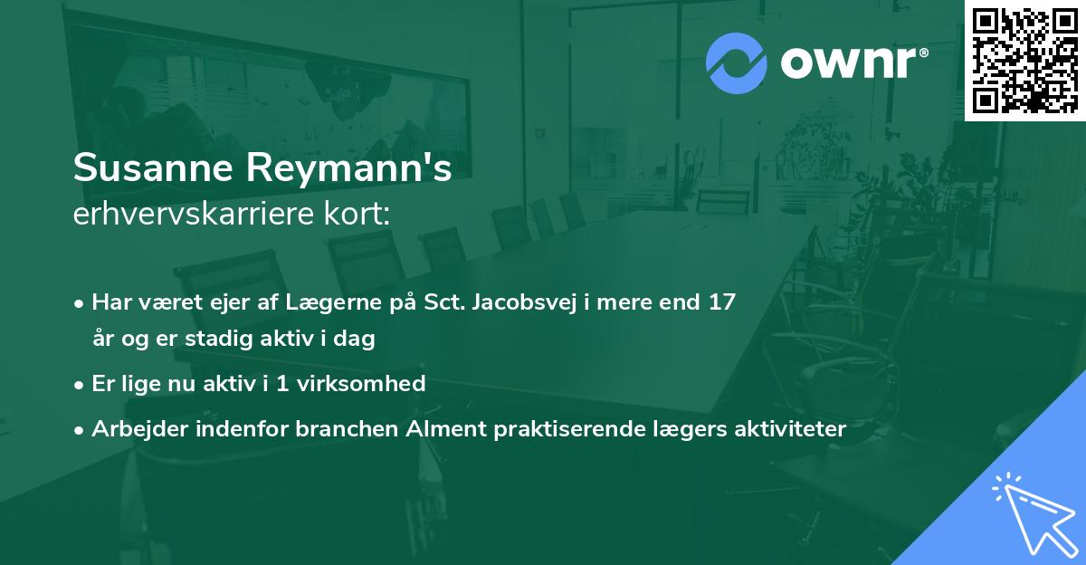 Susanne Reymann's erhvervskarriere kort