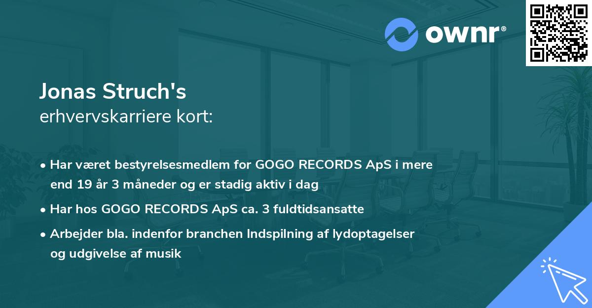 Jonas Struch's erhvervskarriere kort