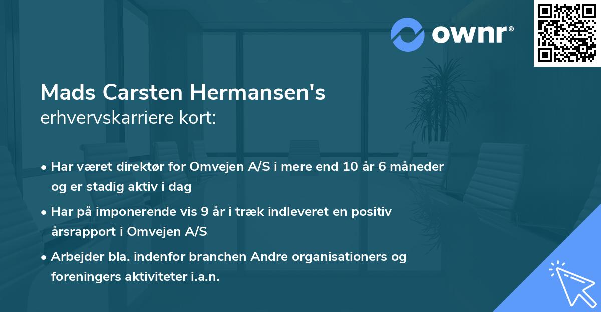 Mads Carsten Hermansen's erhvervskarriere kort