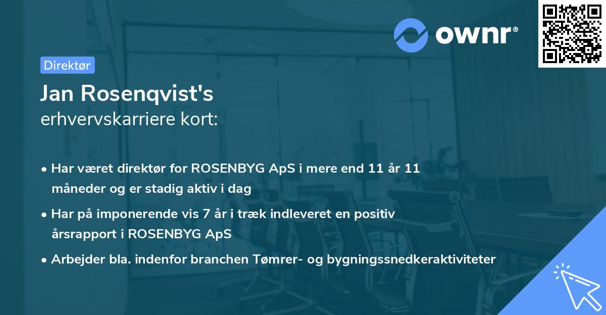 Jan Rosenqvist's erhvervskarriere kort