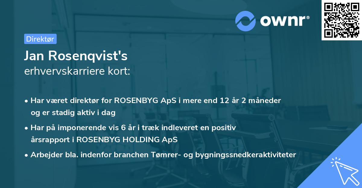 Jan Rosenqvist's erhvervskarriere kort