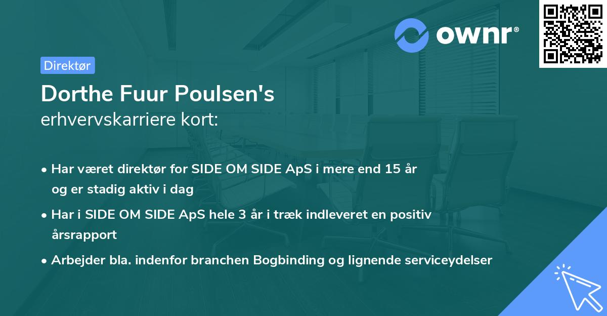 Dorthe Fuur Poulsen's erhvervskarriere kort