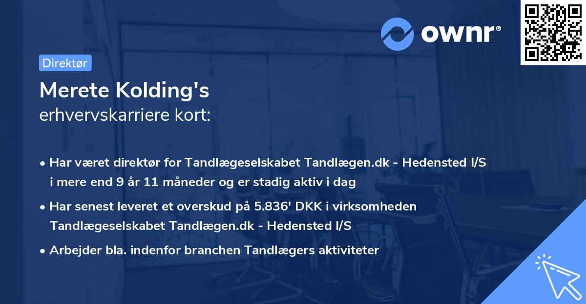 Merete Kolding's erhvervskarriere kort
