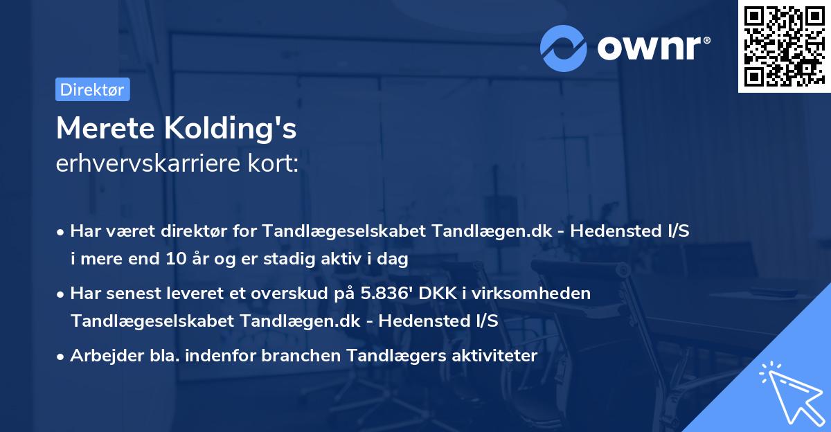 Merete Kolding's erhvervskarriere kort