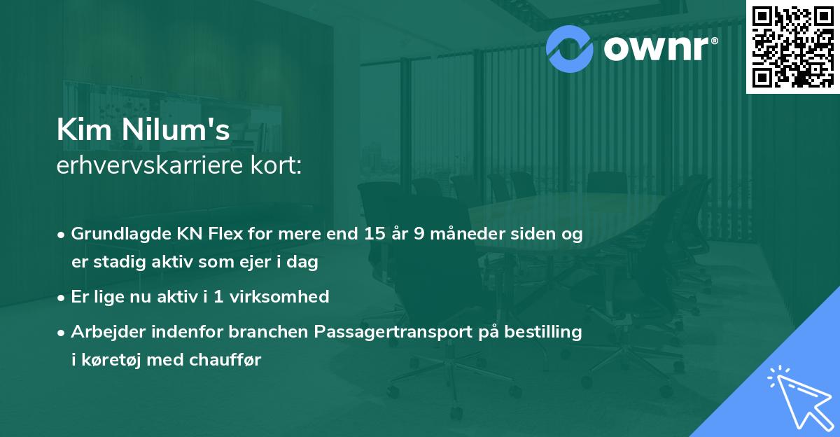 Kim Nilum's erhvervskarriere kort