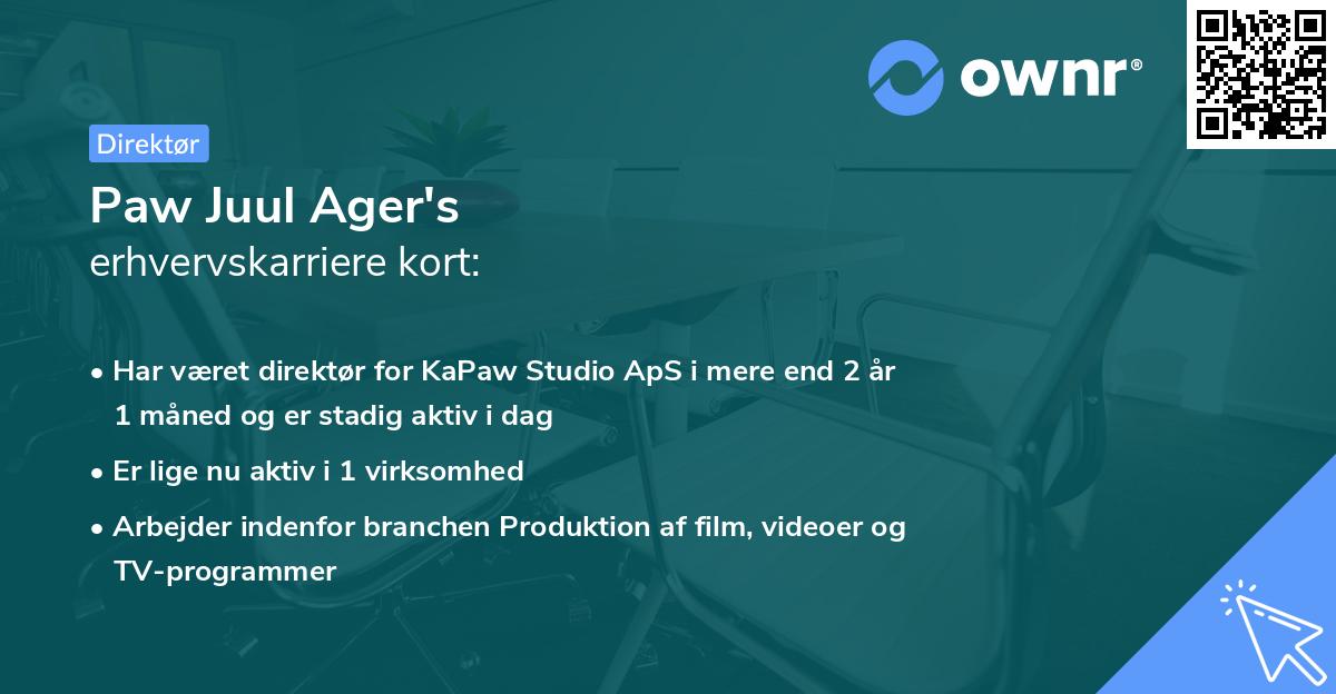Paw Juul Ager's erhvervskarriere kort