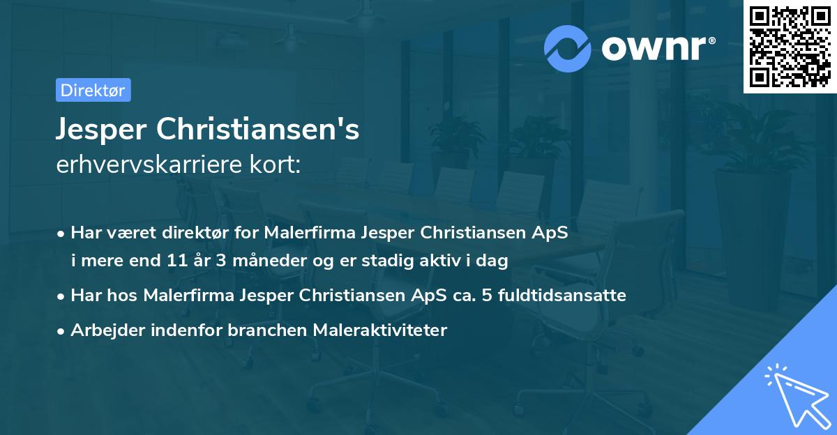 Jesper Christiansen's erhvervskarriere kort