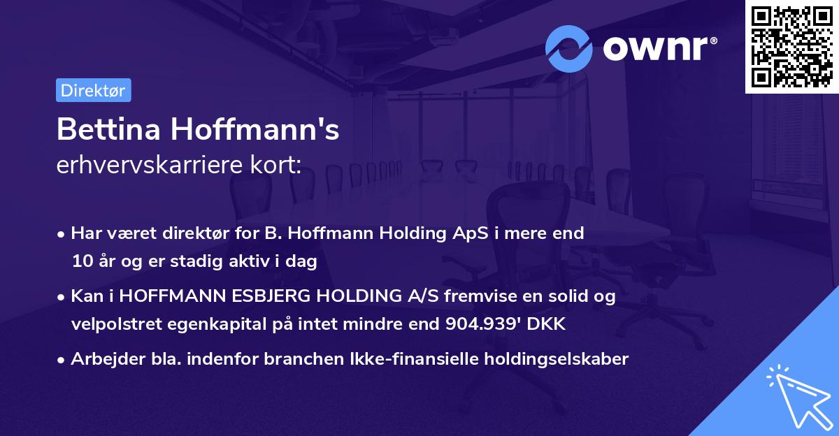 Bettina Hoffmann's erhvervskarriere kort