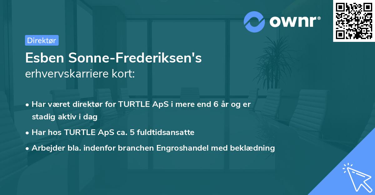 Esben Sonne-Frederiksen's erhvervskarriere kort