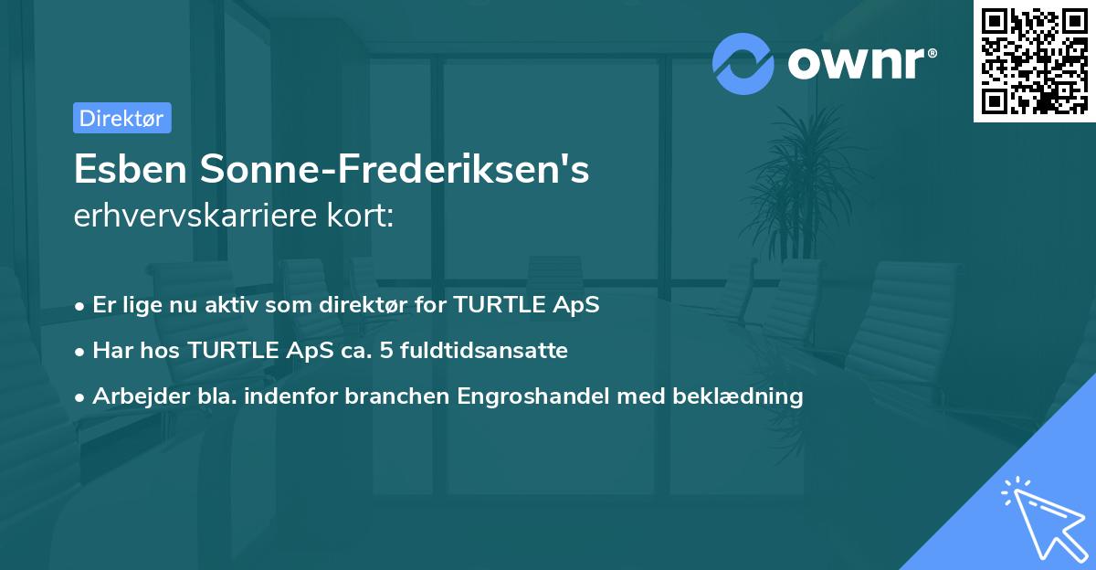 Esben Sonne-Frederiksen's erhvervskarriere kort