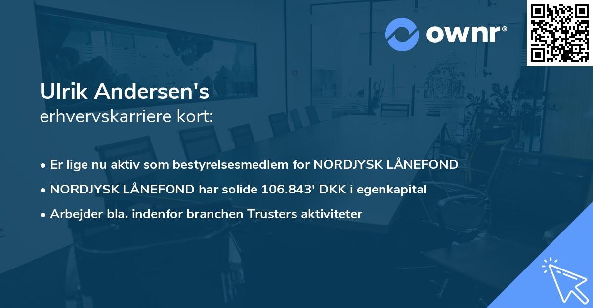 Ulrik Andersen's erhvervskarriere kort