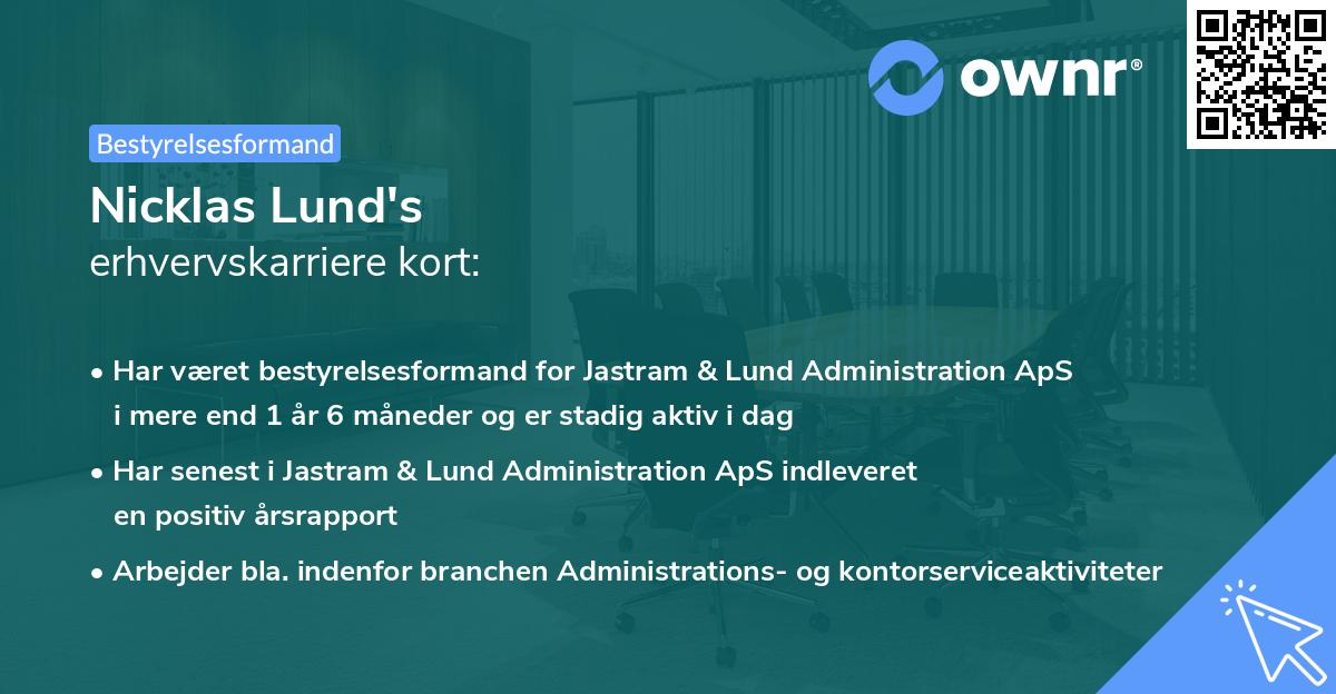 Nicklas Lund's erhvervskarriere kort
