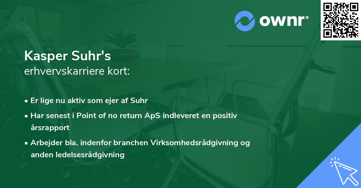 Kasper Suhr's erhvervskarriere kort