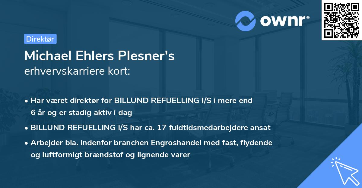 Michael Ehlers Plesner's erhvervskarriere kort