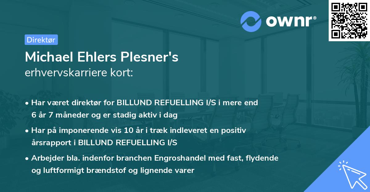 Michael Ehlers Plesner's erhvervskarriere kort