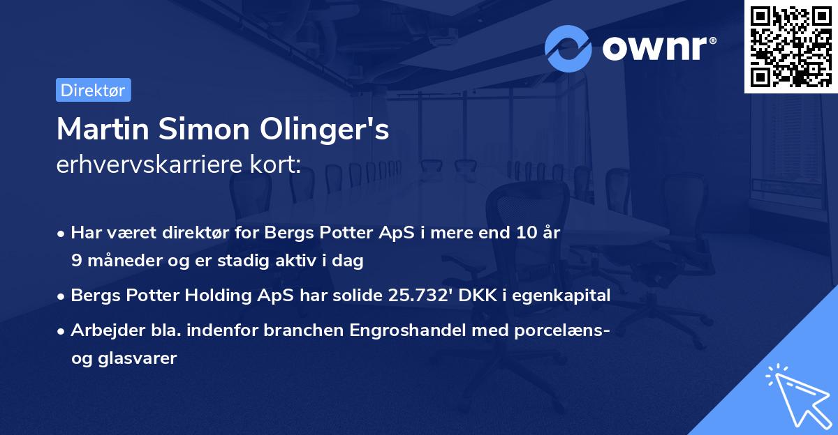Martin Simon Olinger's erhvervskarriere kort