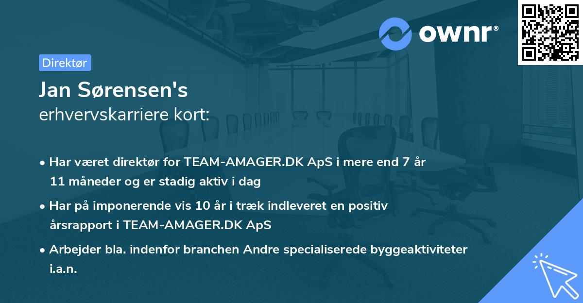 Jan Sørensen's erhvervskarriere kort