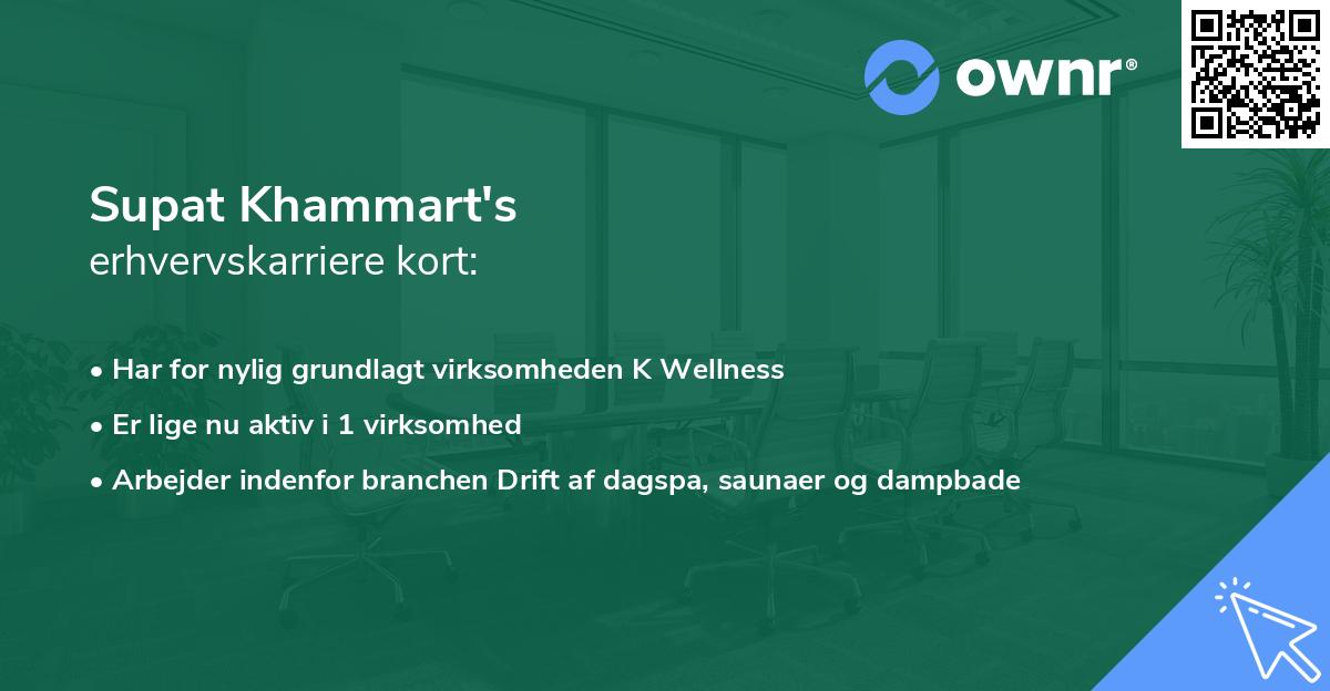 Supat Khammart's erhvervskarriere kort
