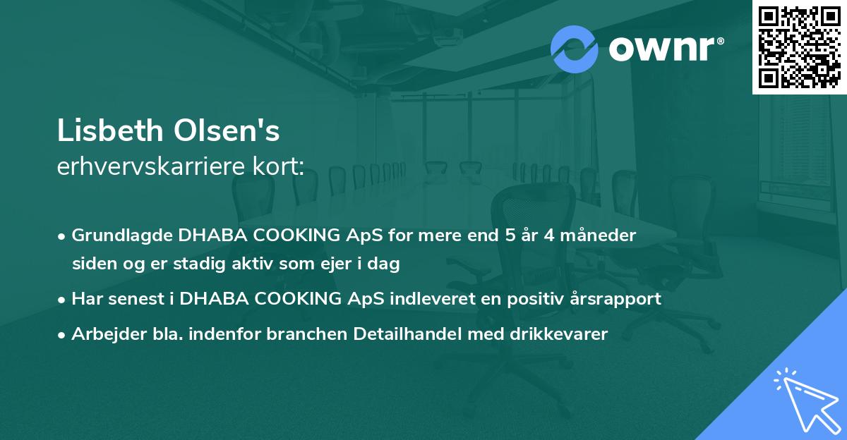 Lisbeth Olsen's erhvervskarriere kort