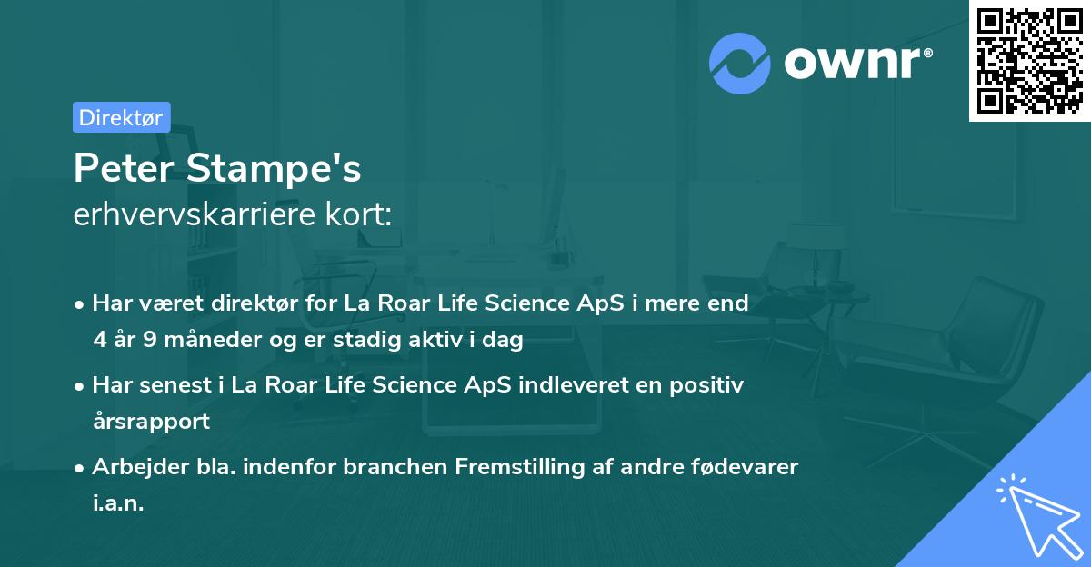 Peter Stampe's erhvervskarriere kort