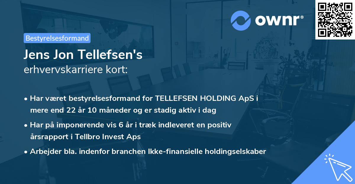 Jens Jon Tellefsen's erhvervskarriere kort