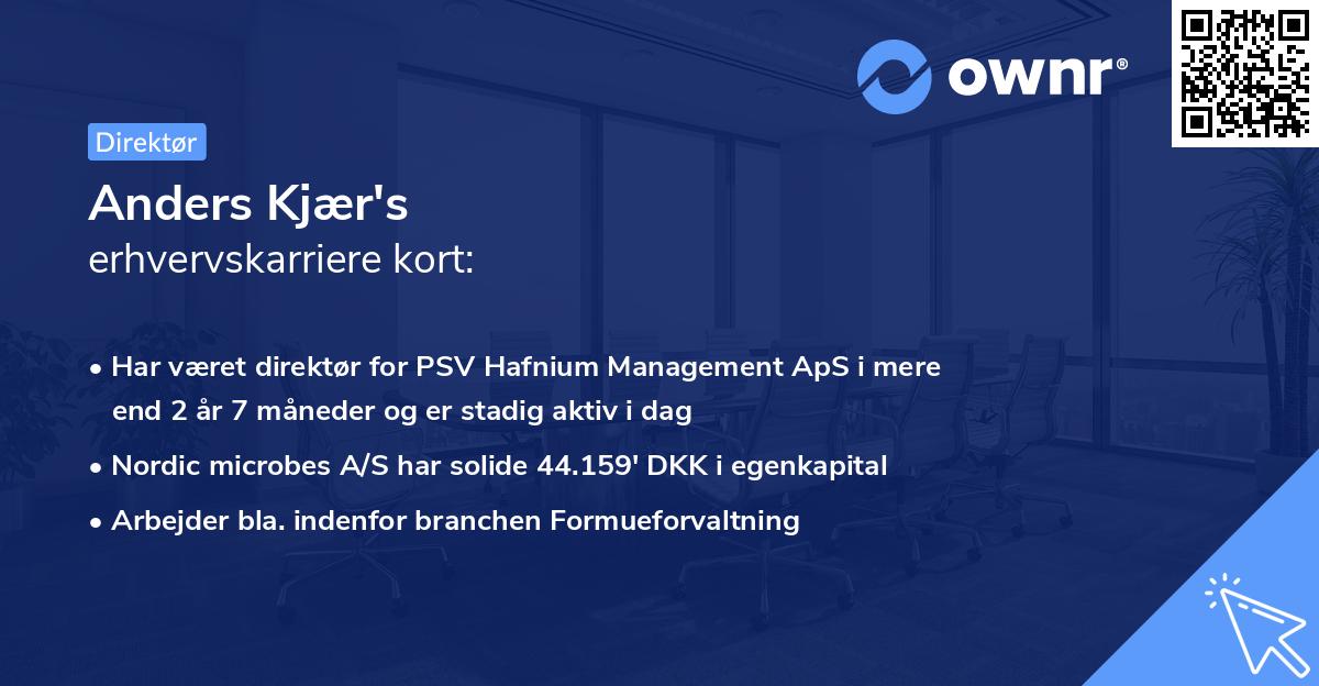 Anders Kjær's erhvervskarriere kort
