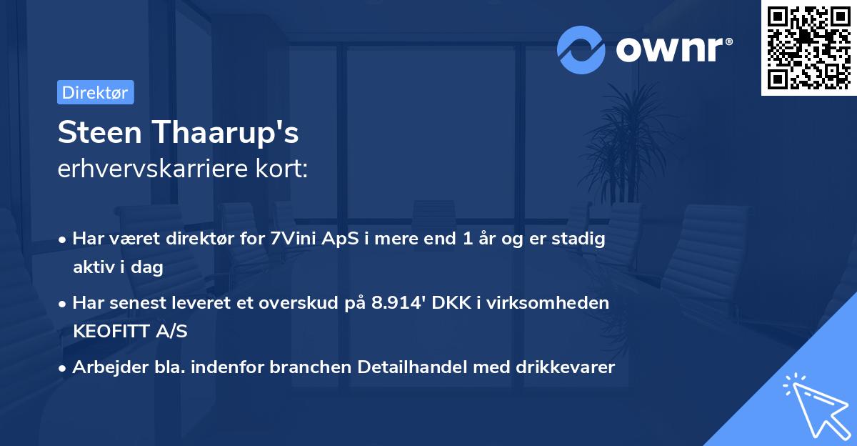 Steen Thaarup's erhvervskarriere kort