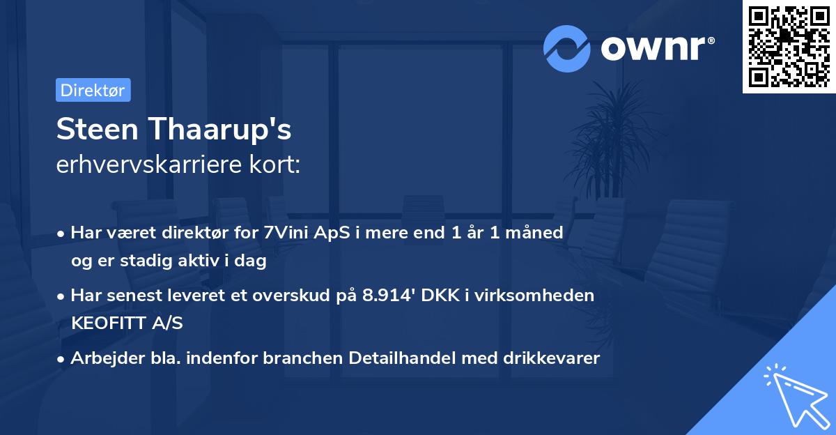 Steen Thaarup's erhvervskarriere kort