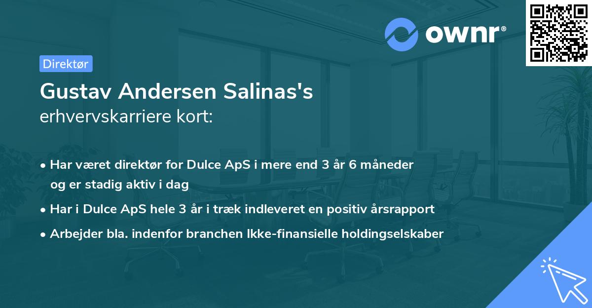 Gustav Andersen Salinas's erhvervskarriere kort