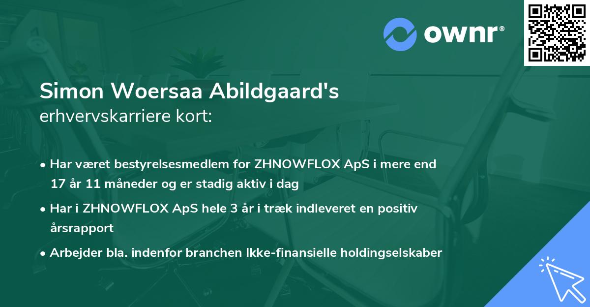 Simon Woersaa Abildgaard's erhvervskarriere kort