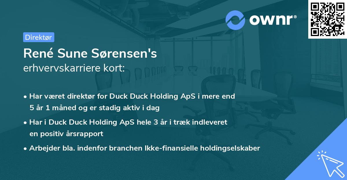 René Sune Sørensen's erhvervskarriere kort