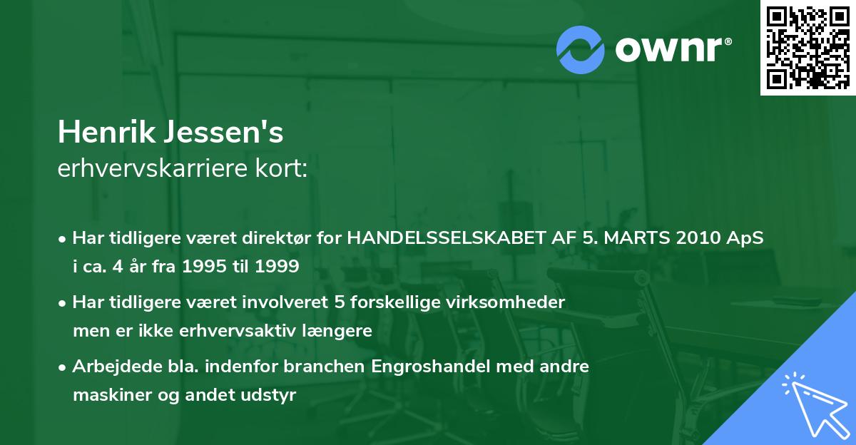 Henrik Jessen's erhvervskarriere kort