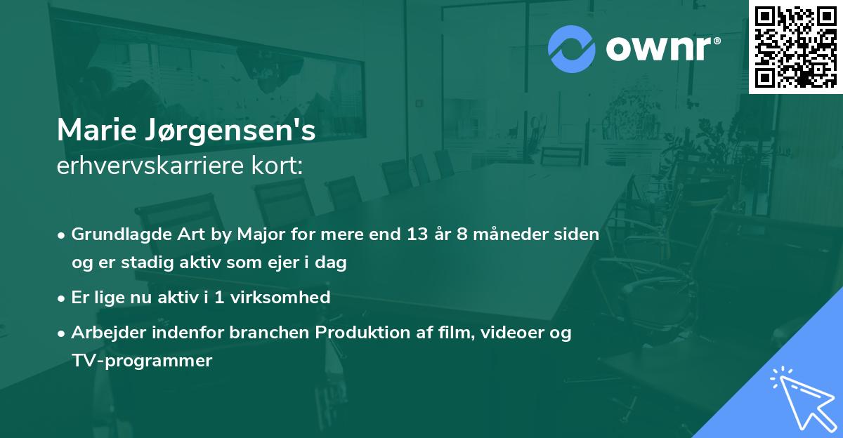 Marie Jørgensen's erhvervskarriere kort